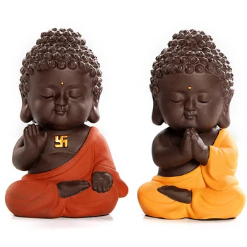 

Ceramic Tathagata Buddha Figurine Car Decoration Ornaments Automobile Dashboard Buddha Monk Crafts Decor Ornament Accessories