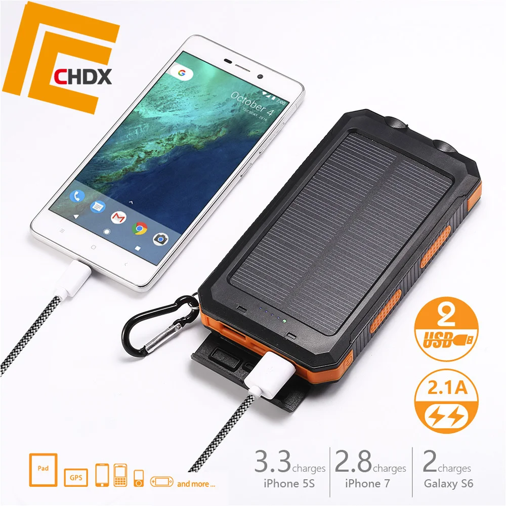 

CHDX Solar Panel Mobile Phone charger USB Power Bank Solar Panel Charger for Mobile Phone Pad USB Charger New