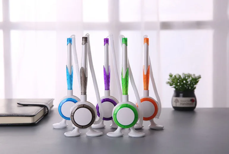 Ballpoint Pen Wholesale 100pcs Free Shipping Desk Pen Office Ball Pen Counter Table Top Can Stick Fxed Bar Pen With Rope BP081