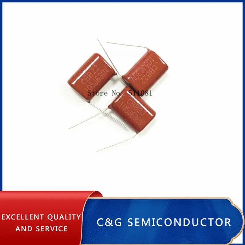 100PCS 630V 105J 1UF Pitch 20mm 105 1000NF CBB Polypropylene film capacitor | Электронные компоненты и