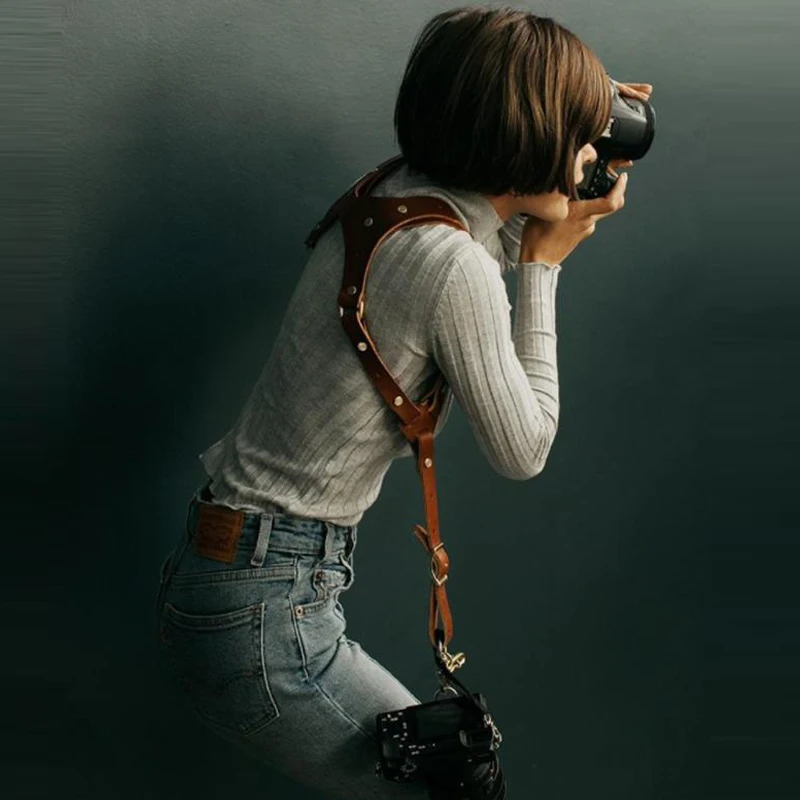 leather camera shoulder strap