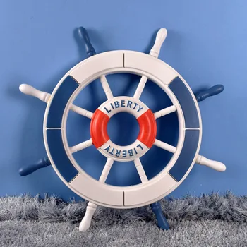

Mediterranean style 62CM red life buoy rudder steersman decoration children room wall decoration pendant room decor