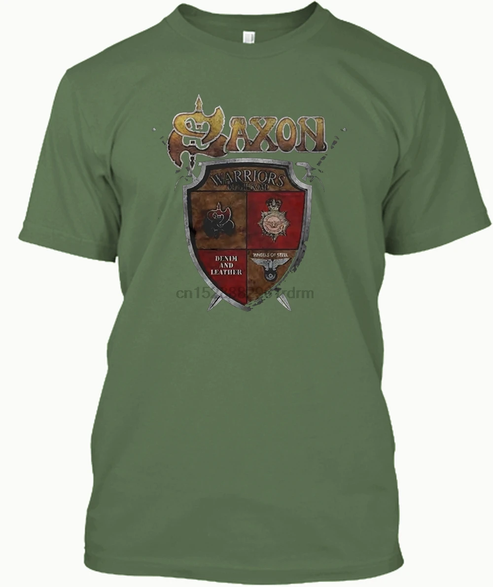 T Shirt Custom MenS Saxon Est 1979 T-Shirt Heavy Metal Rock Biff Byford Short Men Crew Neck Zomer Shirts HHSIKCVA |