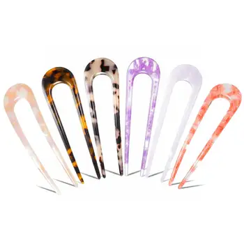 

U Shaped Hair Pin Stick French Style U Shape Hair Clips Tortoise Shell U Sticks Pins for Women Girls Hairstyle Accessories