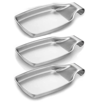 

Spoon Rest Set of 3, Stainless Steel Spatula Ladle Holder for Stove, Heavy Duty & for Kitchen, Spatula Ladle, Brush and Other Co