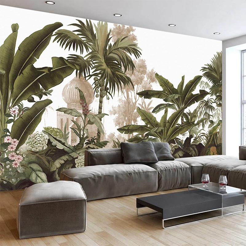 European-Style-Retro-3D-Mural-Wall-Paper-Rain-Forest-Plant-Fresco-Living-Room-Restaurant-Background-Wall