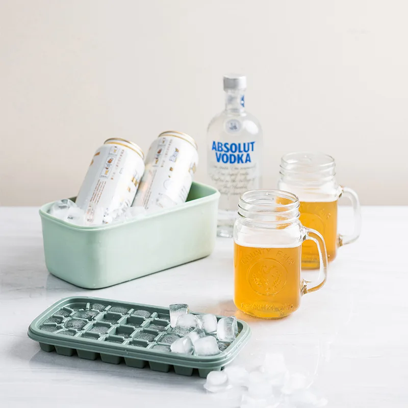 Silicone Ice Cube Trays 2 Pack Ice Cube Maker and Ice Cube Storage