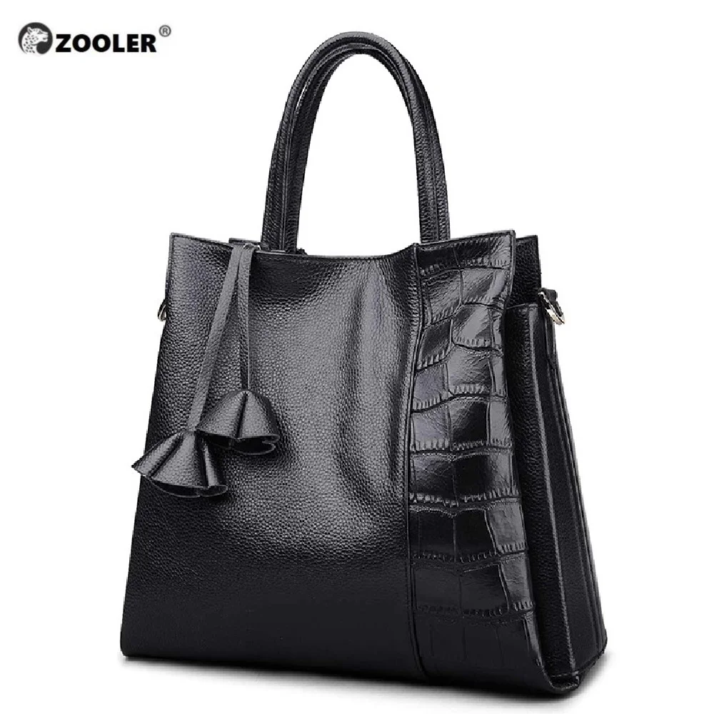 Женская сумка тоут ZOOLER черная из натуральной кожи на плечо офисная с ручкой #926|bolsa