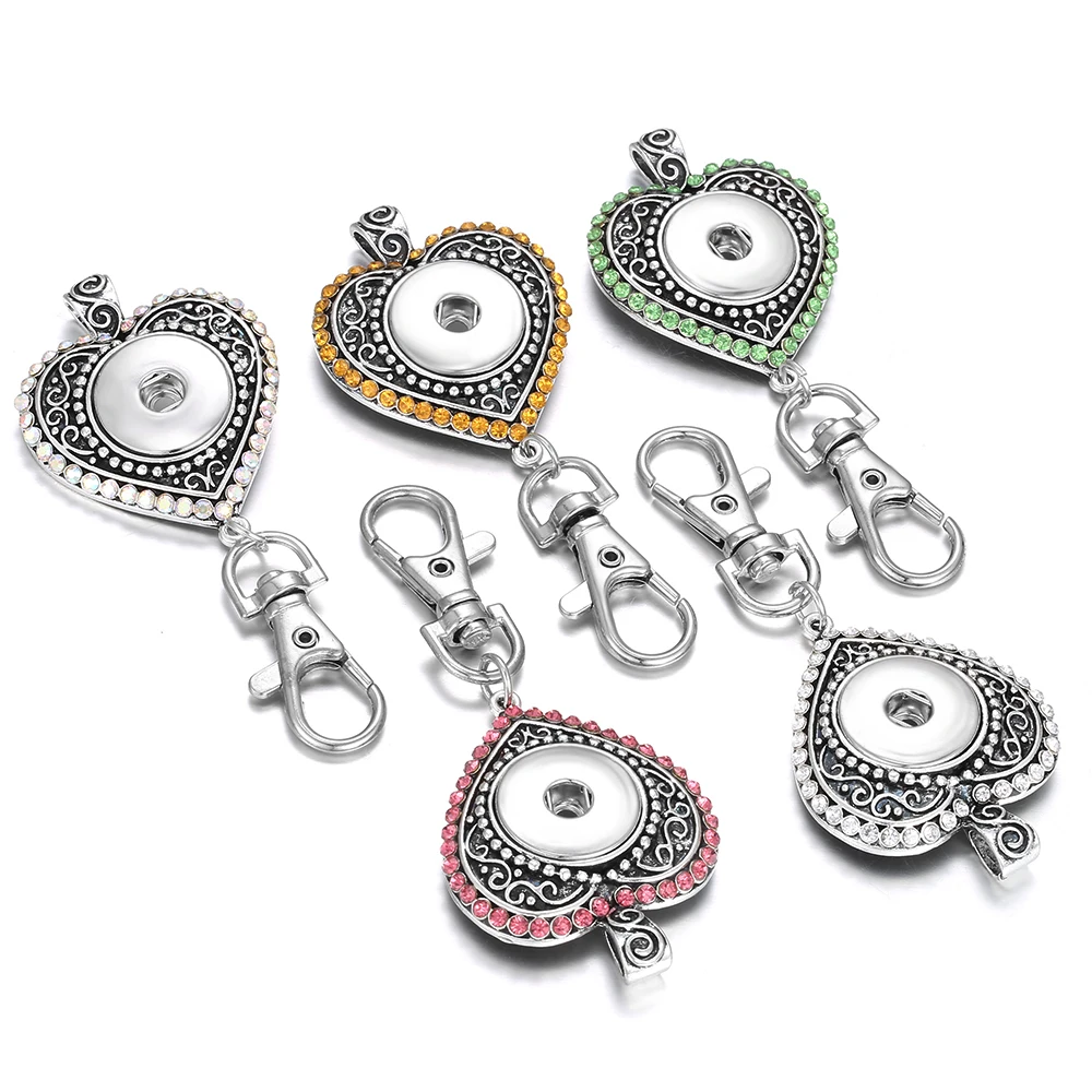 5 Style The Snap Key Chain For Keyring Women Metal Keychain Bag Pendant