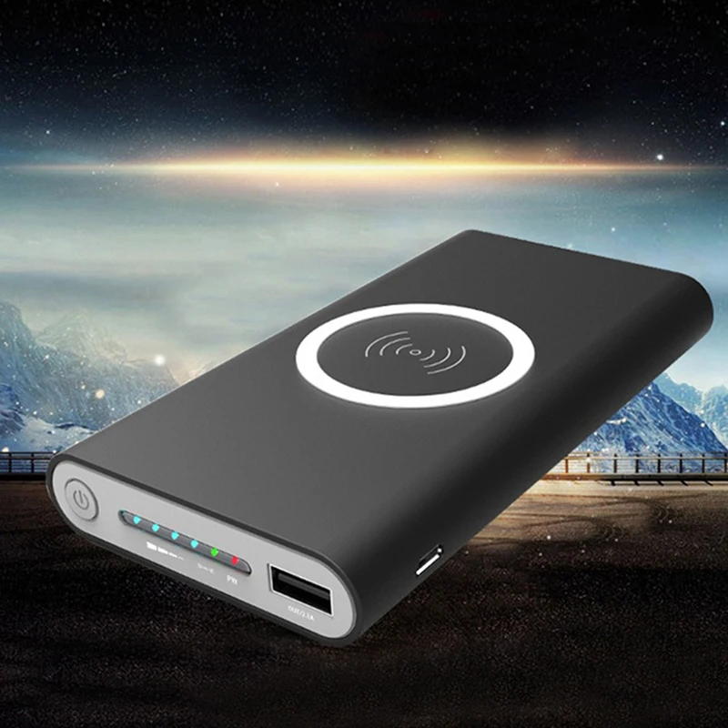 10000 мАч DIY портативный внешний аккумулятор Qi Беспроводное зарядное устройство для iPhone samsung S6 S7 S8 внешний аккумулятор для мобильного телефона Беспроводное зарядное устройство