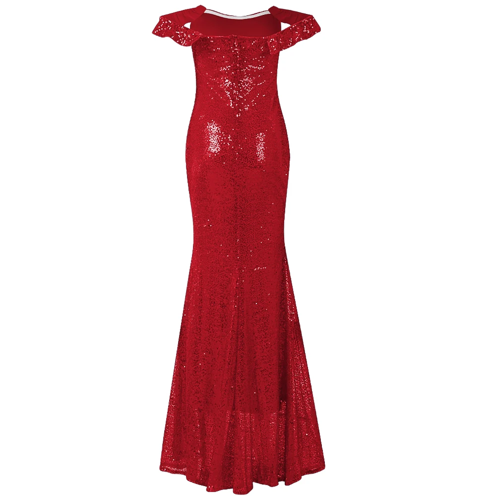 Echoine, женское сексуальное Элегантное Длинное платье, плиссированное, сшитое блестками, для банкета, вечеринки, женское рождественское облегающее платье