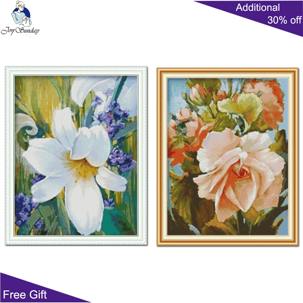 Joy Sunday Lily Malus Crabapple вышивка крестиком H804 H805 14CT 11CT штампованный и Счетный Декор для