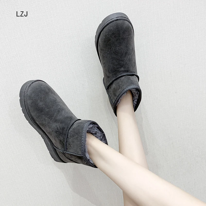Ankle Boots Snow Boots Women Flats Winter Fashion Warm Winter Short
Boots New Arrival Women Shoes Fur Plush Insole Shoes Women