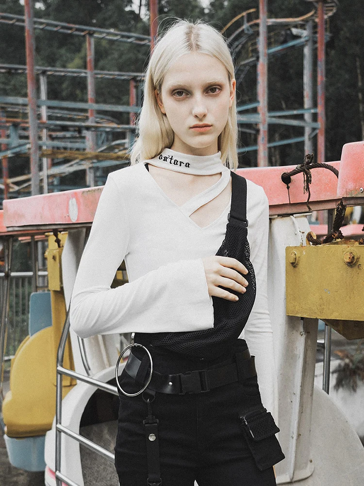 

Punk Rave Women's Punk Mesh Casual Chest Bag Waist Bag PS-153