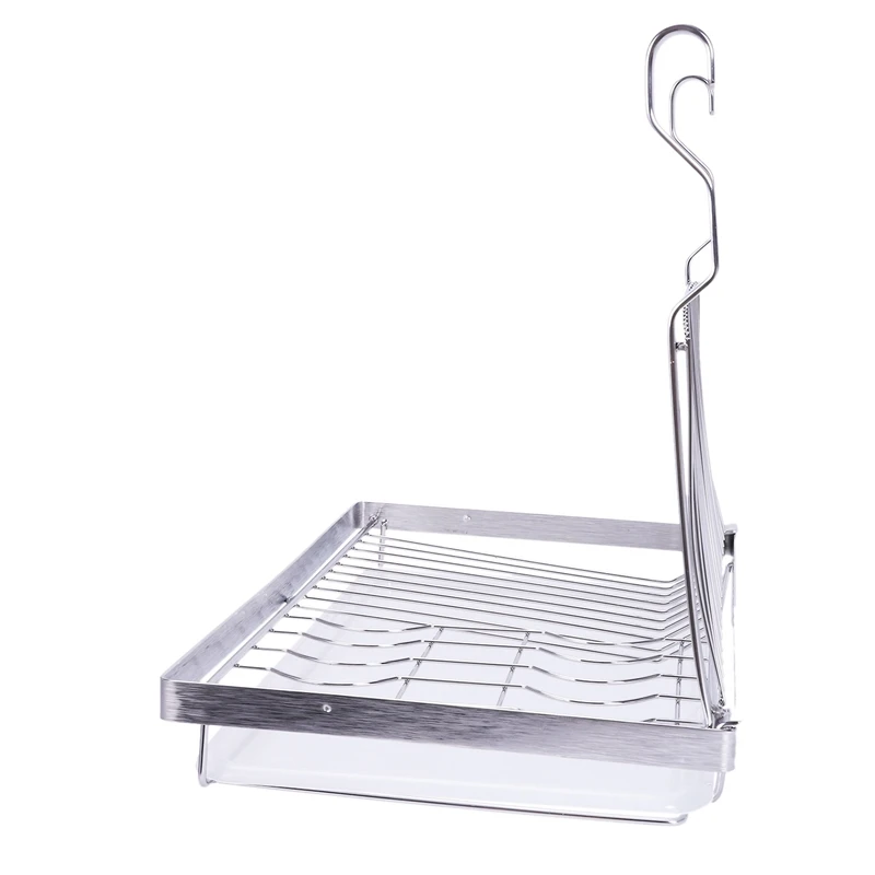 

Stainless Steel Folding Hanging Dish Rack Draining Bowl Rack Plates Organizer Tableware Kitchen Storage Kitchen Organizer Shelf