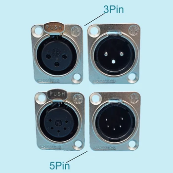 

15Pairs/lot 3Pin 5Pin Xlr Audio Amplifier Connector Socket Cannon Female Plug Xlr Speaker Connector Balance Male Jack Metal