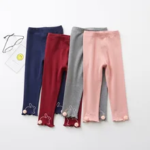 Леггинсы для девочек г., новая стильная осенняя одежда на весну-осень тонкие детские штаны для девочек в Корейском стиле со средней талией