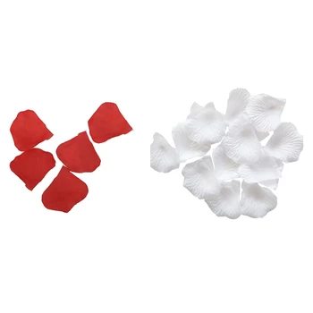 

2400 Pcs Silk Wedding Flower Petals By Wedding, 1200 Pcs Red & 1200 Pcs White