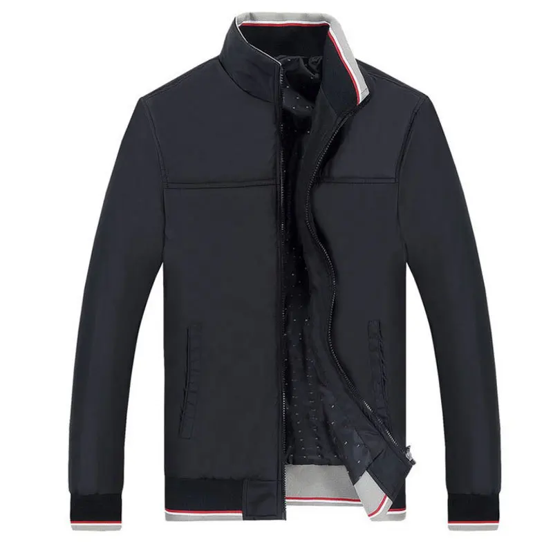 

Men Jacket Spring 2019 Autumn Solid color Stand Collar Grey Casual Jackets Outerwear Men pilot Baseball jacket Clothing L-5XL si