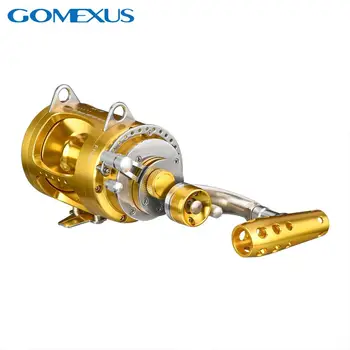 

Gomexus Trolling Reel Saltwater Reel Tuna Fishing Offshore Sea Tournament Game Solid Powerful Extra Smooth 30W70lbs 10 Year Test