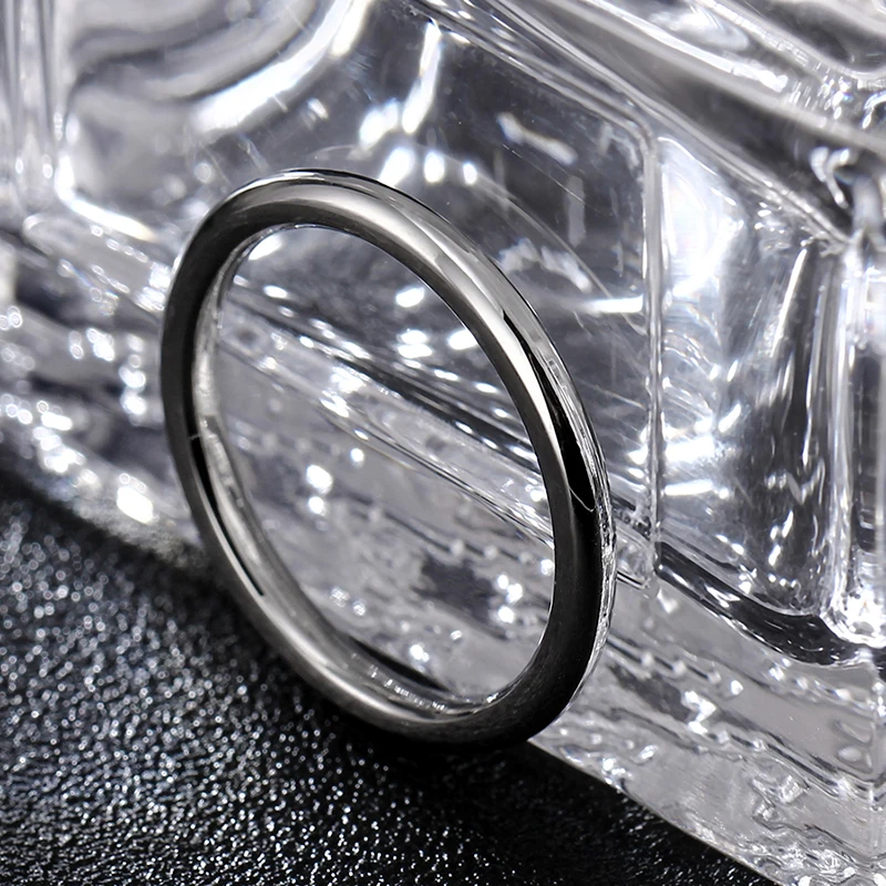 8 мм синее титановое стальное кольцо для мужчин и женщин - Цвет основного камня: 2.5mm Silver