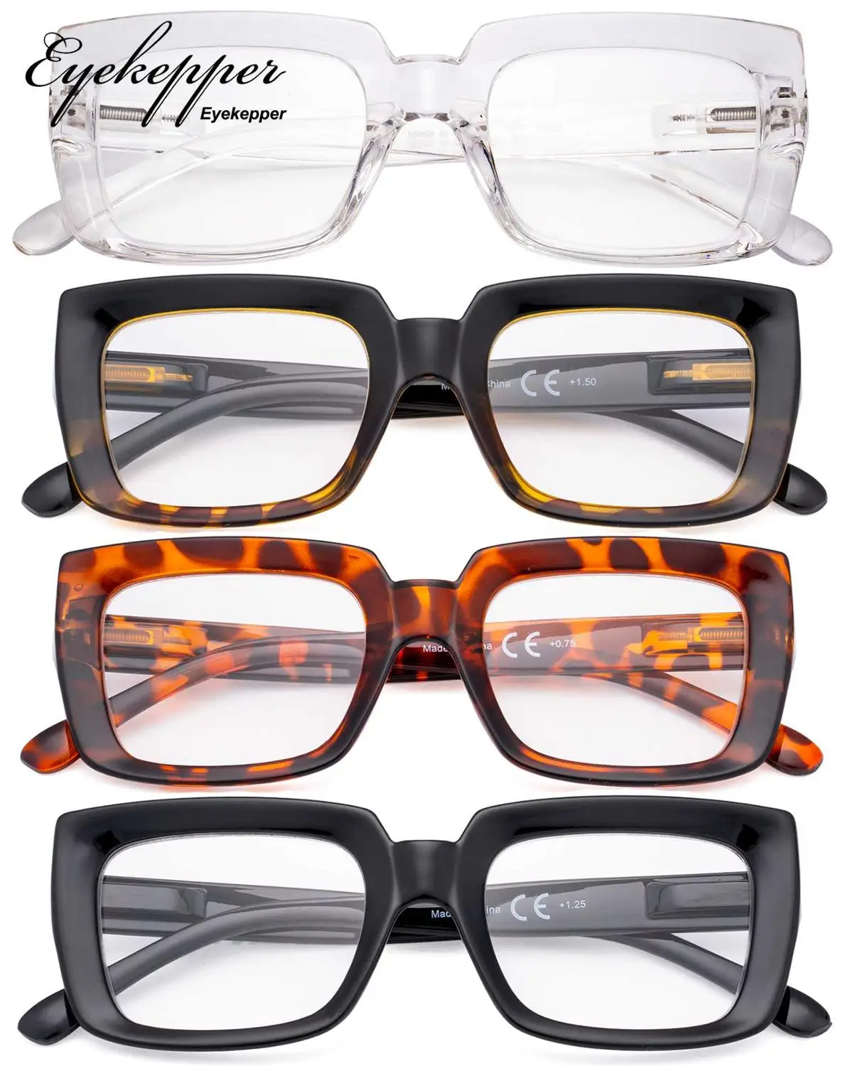 R9107-Mix Eyekepper 4 пачки женские очки для чтения-стильные большие квадратные ридеры для женщин