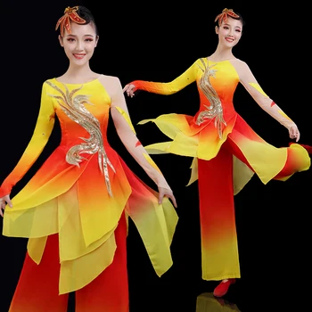 

Yangge Clothing Costumes Female Adult 2019 New Fashion Elegant Modern Fan Dance Square Dance Suit Elegant Classic Clothing