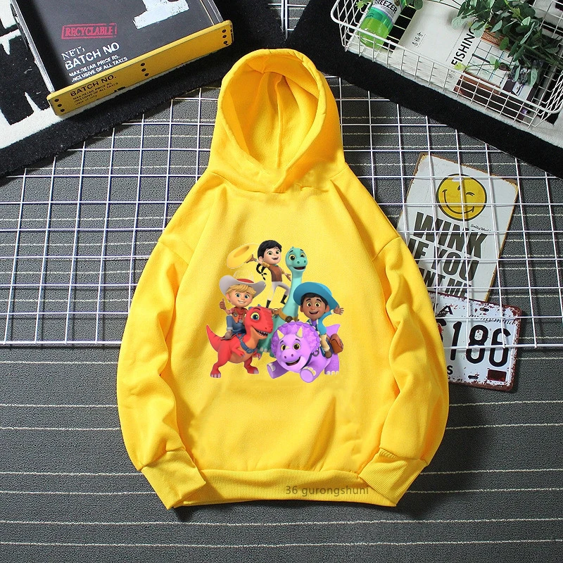 New Hot Sale Boys Hoodies Funny Dino Ranch Cartoon Printed Kids Hoodies Fashion Sweatshirt Jacket Cute Kids Hoodies wholesale