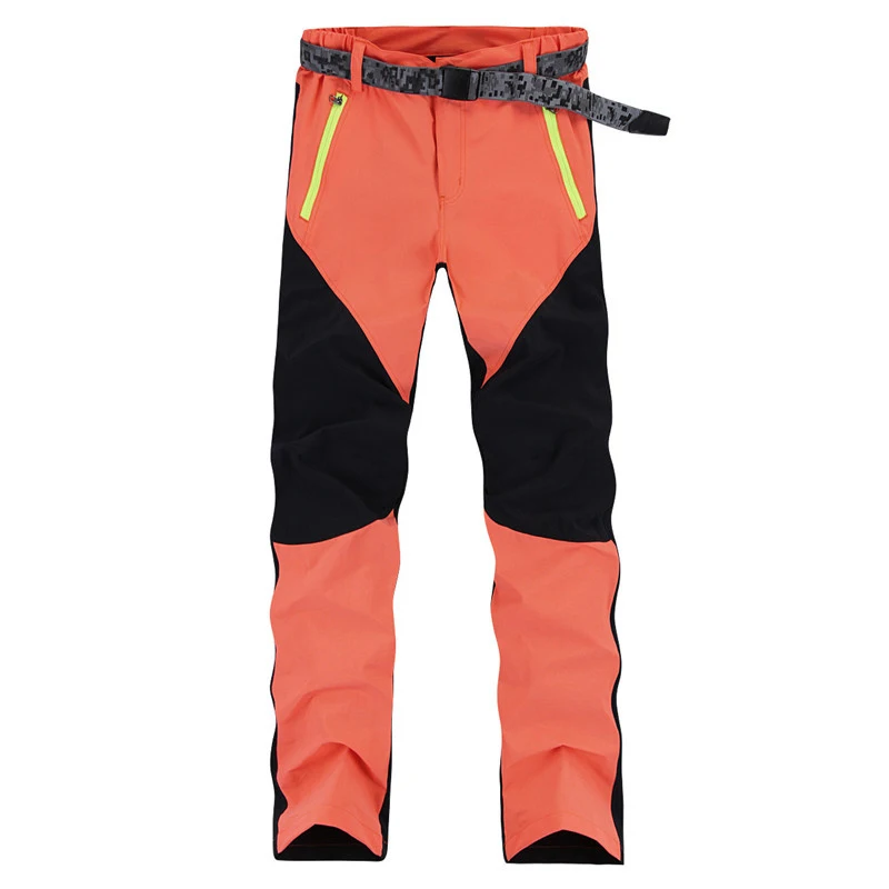 Мужские быстросохнущие походные брюки, эластичные штаны для велоспорта, для походов спорта рыбалки спортивные легинсы, охотничьи брюки мужские осень весна - Цвет: Оранжевый