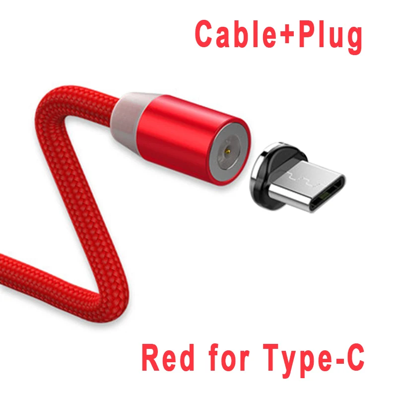 Red for Type-C Вы первый зарядный Магнитный Micro USB кабель для мобильного телефона зарядное устройство провод usb type C кабель 1 м 2 м для iPhone Android IOS Xiaomi - Цвет: Red for Type-C