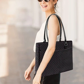 

DTBG Laptop Tote Bag 15.6 Inch Women Shoulder Bag Waterproof Printed Dot Portable Tablet Computer Bag Shoulder Bag