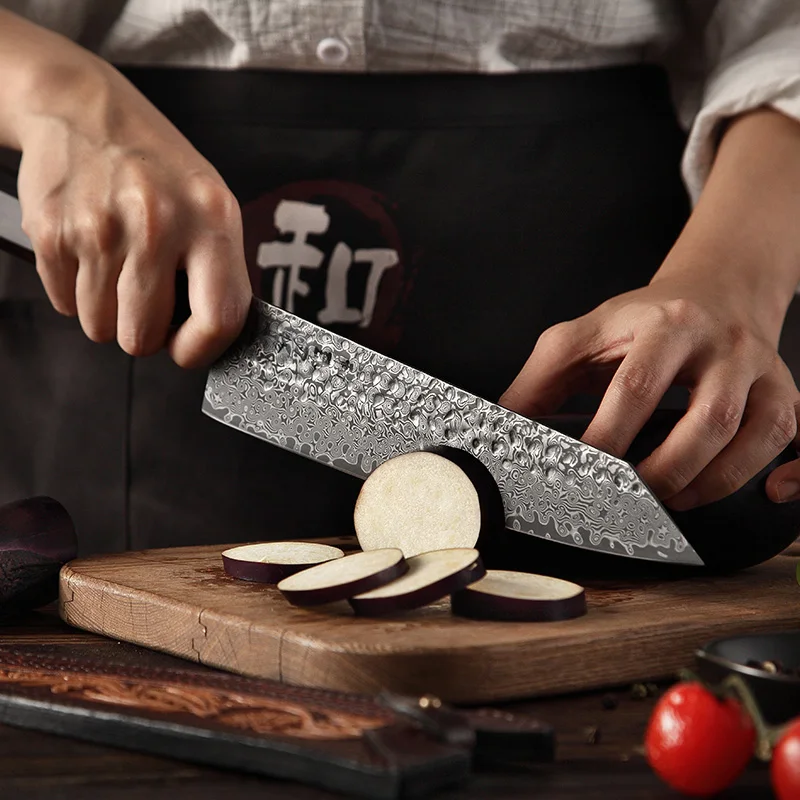 HEZHEN 3 шт. шеф повара + Gyuto Универсальный нож Japan VG10 из дамасской стали оригинальные