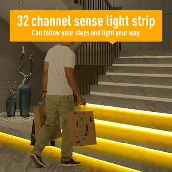 

32 Channel LED Motion Sensor Light Strip Stair Dimming Light Indoor Motion Night light 12V/24V Flexible LED Strip for T