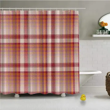 

Tartan Plaid Pattern Seamless Vector Vector Waterproof Shower Curtain for Kids Bathroom,72''L x 72''W