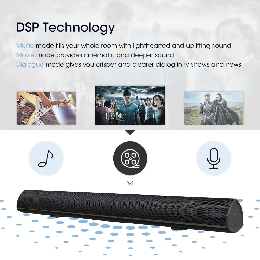 100 Вт звуковая система домашнего кинотеатра 2,0 Саундбар ТВ Bluetooth динамик поддержка оптический AUX звуковая панель с сабвуфером для ТВ