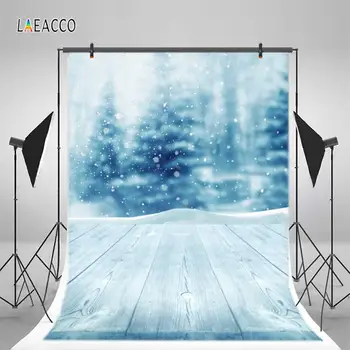 

Laeacco Snowflake Bokeh Forest Wooden Board Floor Christmas Baby Portrait Photography Background Photozone Backdrop Photo Studio