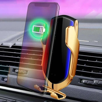 

R2 Wireless Car phone Charger for smart phones GPS car Mount Automatic Clamping 10W Fast Phone Charging Holder car accessories