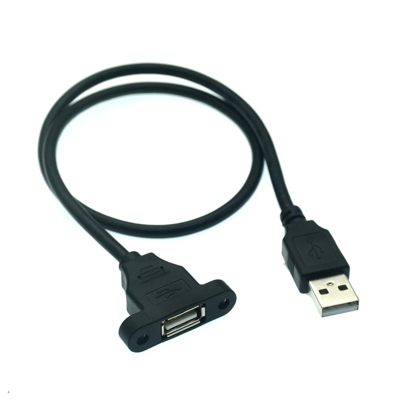 USB2.0 maschio a femmina con montaggio USB all-inclusive con fori per viti per fissare la personalizzazione del cavo di prolunga USB2.0 0.3m 0.5M 1m