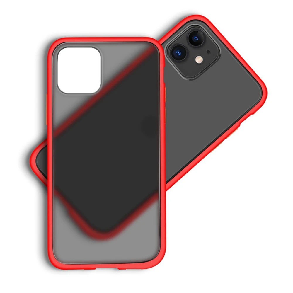 Red Матовый Прозрачный чехол Heyytle для iPhone 11 Pro MAX, тонкий противоударный чехол для iPhone XS Max XR X 8 7 6 6S Plus, разноцветный чехол - Цвет: Red