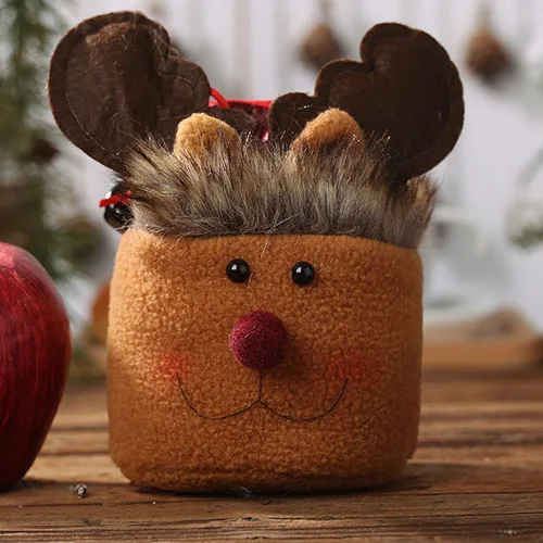 Moose 1 шт. рождественские детские сумки для конфет, хлопковый мешочек с Санта-Клаусом, снеговиком, подарочная сумочка на Рождество, детская сумка, контейнер-органайзер на шнурке, чехол - Цвет: Moose