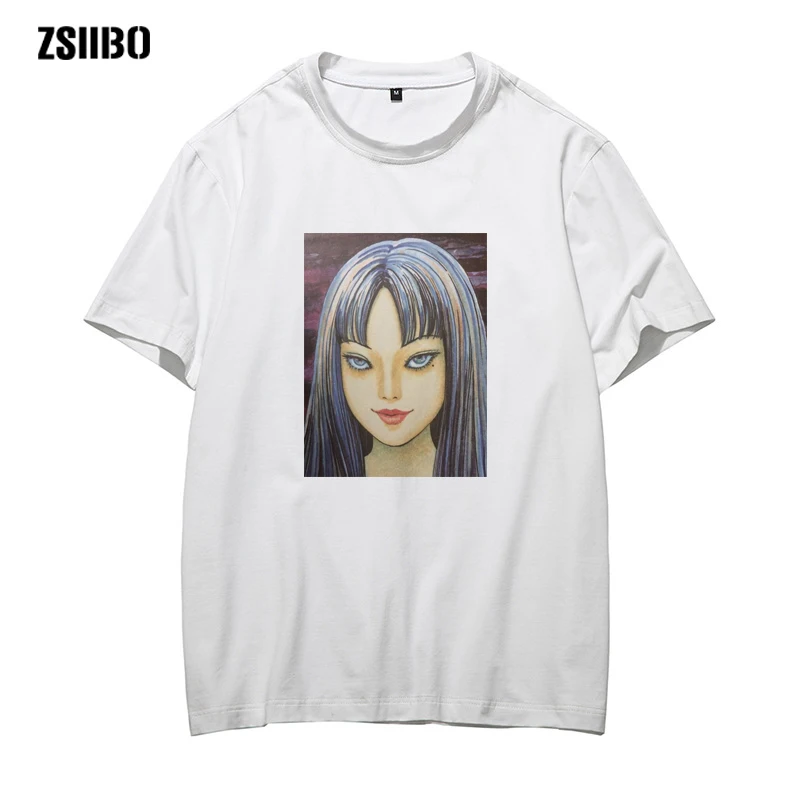 Харадзюку мужские манга Junji Ito футболки Shintaro Kago девушка футболки Топ дизайн с коротким рукавом эстетическое японское аниме футболка