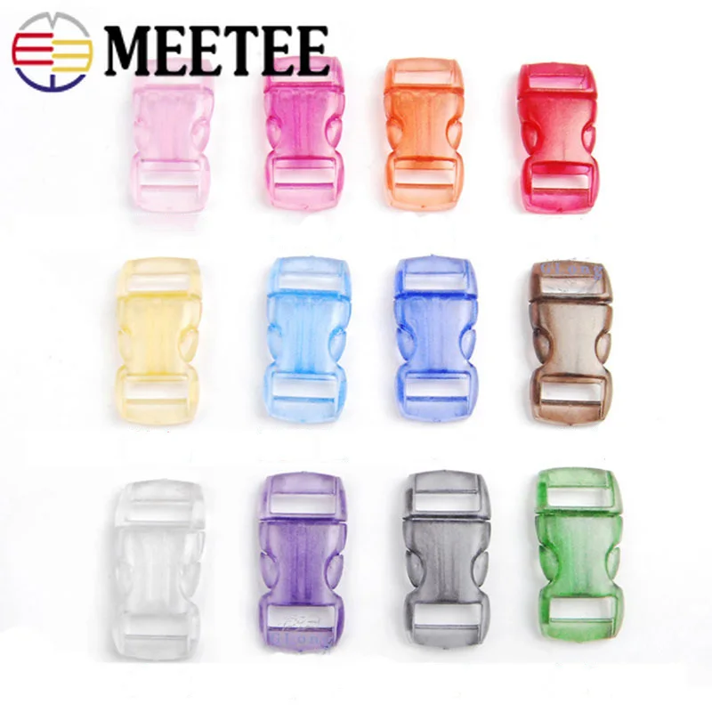 Meetee 50 шт 10 мм пластиковая прозрачная Цвет пряжки DIY регулировки сумка с пряжкой