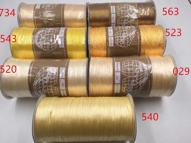 Description Picture 5 of item2mm Colorful Rattail Satin Cord Thread Chinese Knot Macrame Bracelet Braided String DIY Tassels Beading Thread 10-225meters