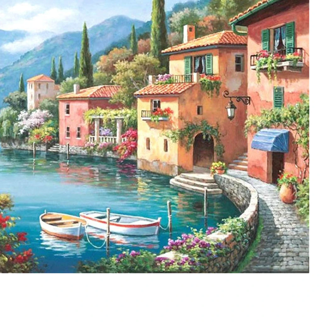 Landscape Oil Painting By Numbers Kits Crafts Artwork Decoration