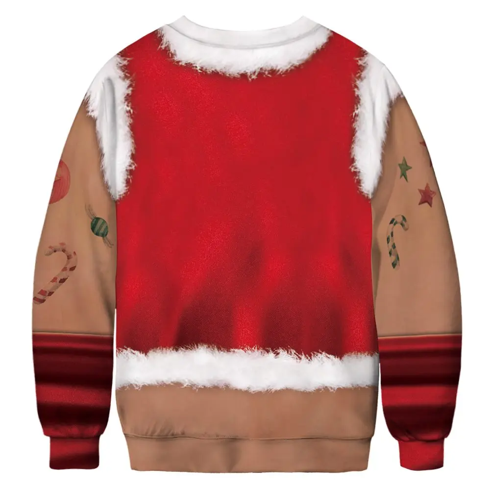 Рождество живота 3D печать для мужчин и женщин костюмы Забавный Crewneck Санта свитшот с Клаусом модная одежда