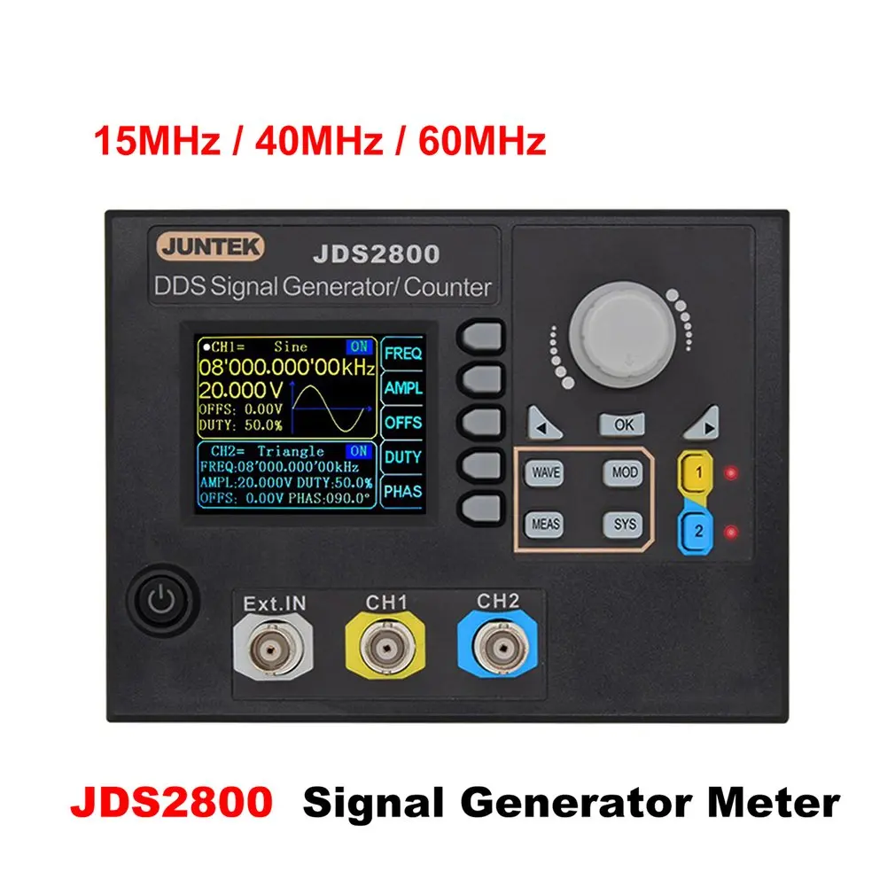 JDS2800-15M 15 МГц генератор сигналов цифровой контроль двухканальный DDS функция генератор сигналов частотомер произвольная волна