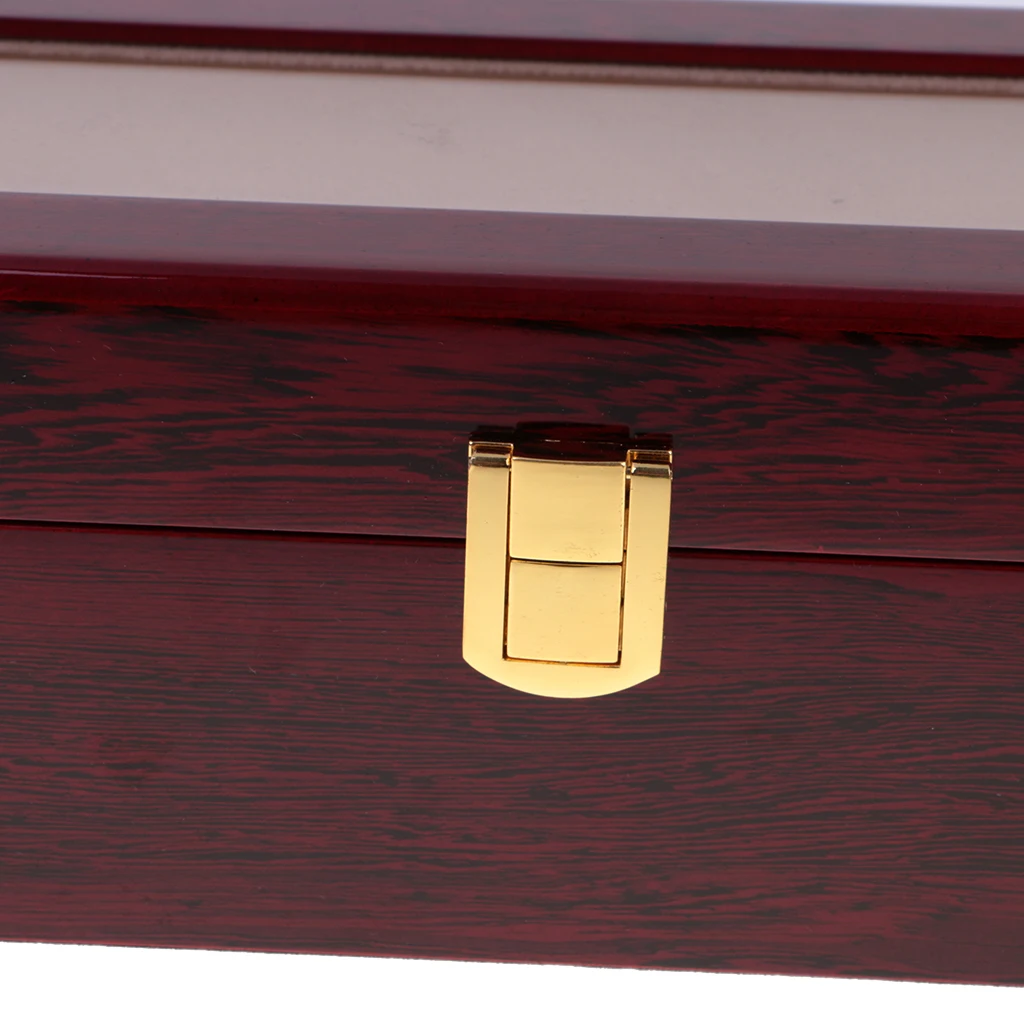 

6 Slots Classy Watch Box Luxury Wristwatch Display Case Storage Organizer with Glass Top for Women Men Gifts