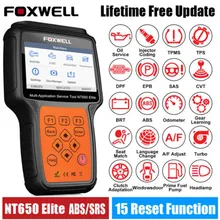 FOXWELL NT650 Elite Professional OBD2 Car Diagnostic Tool Free Update BRT Injector Coding DPF ABS TPS Reset Automotive Scanner