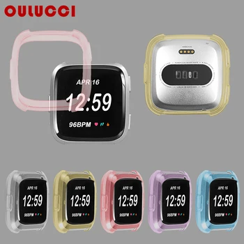 

OULUCCI thin Soft Plating TPU Case Cover For Fitbit Versa Full Protection Silicone Cases wearable devices Smartwatch Protector