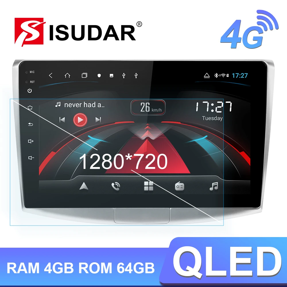 

Isudar H53 4G Android 1 Din Auto Radio For VW/Volkswagen/Passat B7 CC B6 Car Multimedia GPS 8 Core RAM 4GB ROM 64G Camera DVR